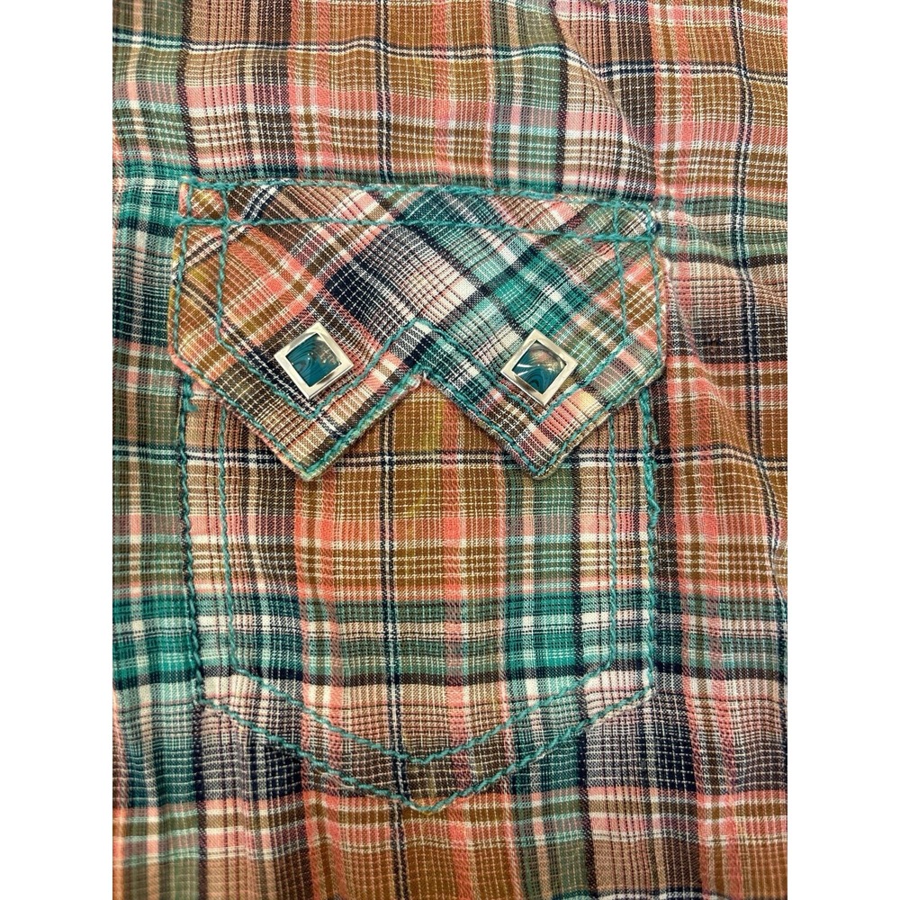 Wrangler Womens Shirt Size XXL Multicolor Plaid‎ Button Up L/S 100% Cotton READ - Picture 5 of 11